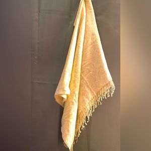 River Island Cream & Silver Pashima Scarf Wrap